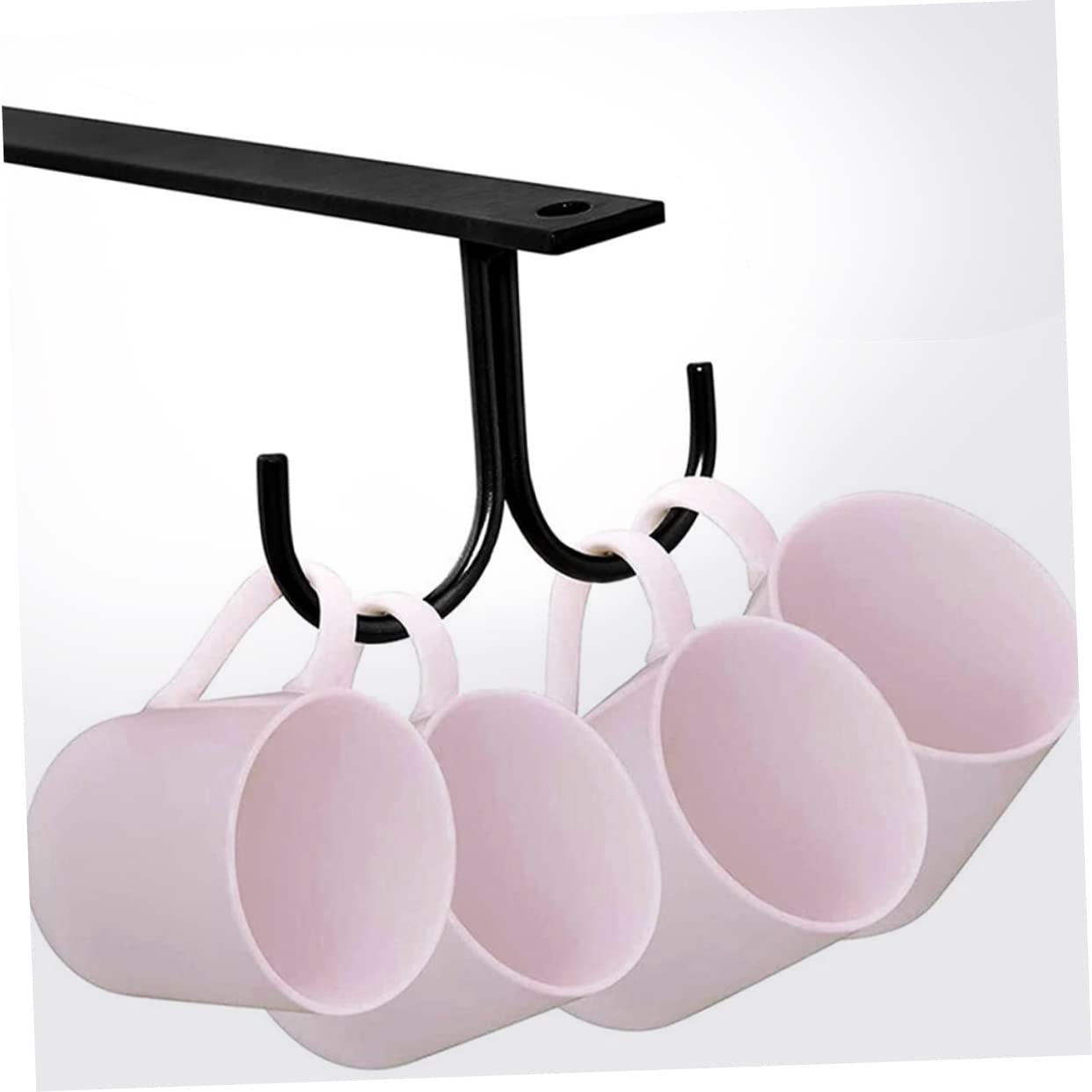 YY YEARCHY Koffiebekerhouder, espressobekerhouder beker droogrek kopjes afdruiprek staan metalen mok boombekers organizer met 6 haakhangers voor keukenaanrecht en theefeest (7,5 x 8,2 inch, zwart