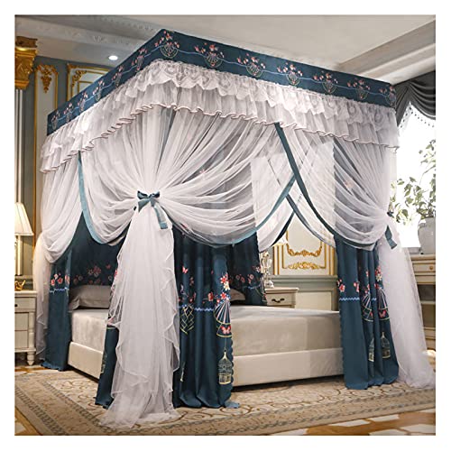 Mosquitera con dosel de 4 capas para cama de princesa cortinas de doble capa King 2