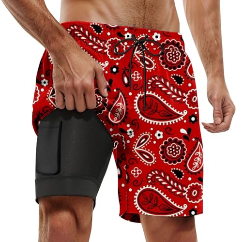 Bermuda camouflage homme pour la plage avec sous-vêtement boxer intégré