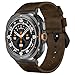 VSANT Vintage Leather Band Compatible with Samsung Galaxy Watch Ultra Band 47mm (2025/2024), 24mm Wide Crazy Horse Leather Strap for Men Galaxy Watch Ultra Retro Brown
