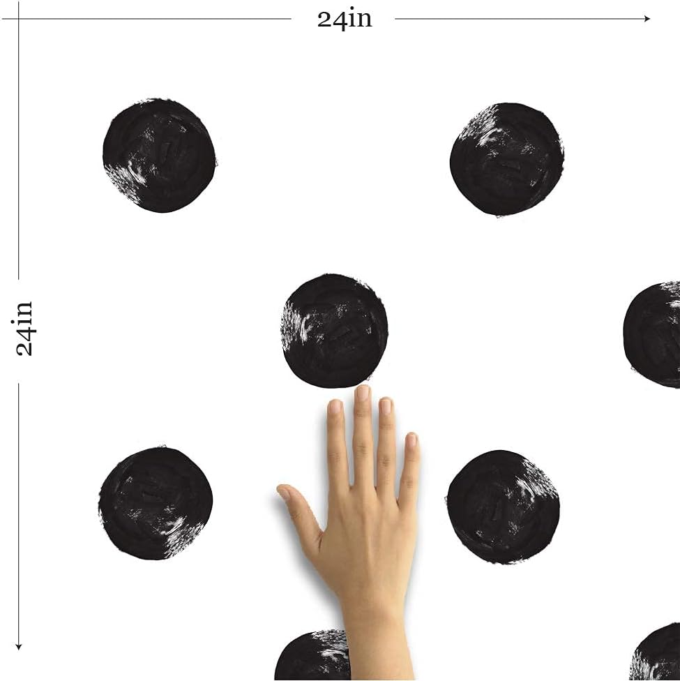Walls By Me Peel and Stick Black and White Dots Baby Removable Wallpaper 2418-2ft x 4ft (61x122cm)