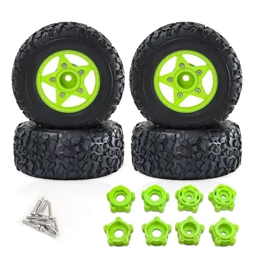 Pneu RC 109mm anti-patinage avec jante verte pour réparer votre truck 1/10