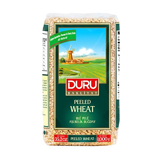 Duru Peeled Wheat, 35.2oz (1000g), 100% Natural and Certificated, High Fiber and Protein, Non-GMO, Great for Vegan Recipes, Better than Rice