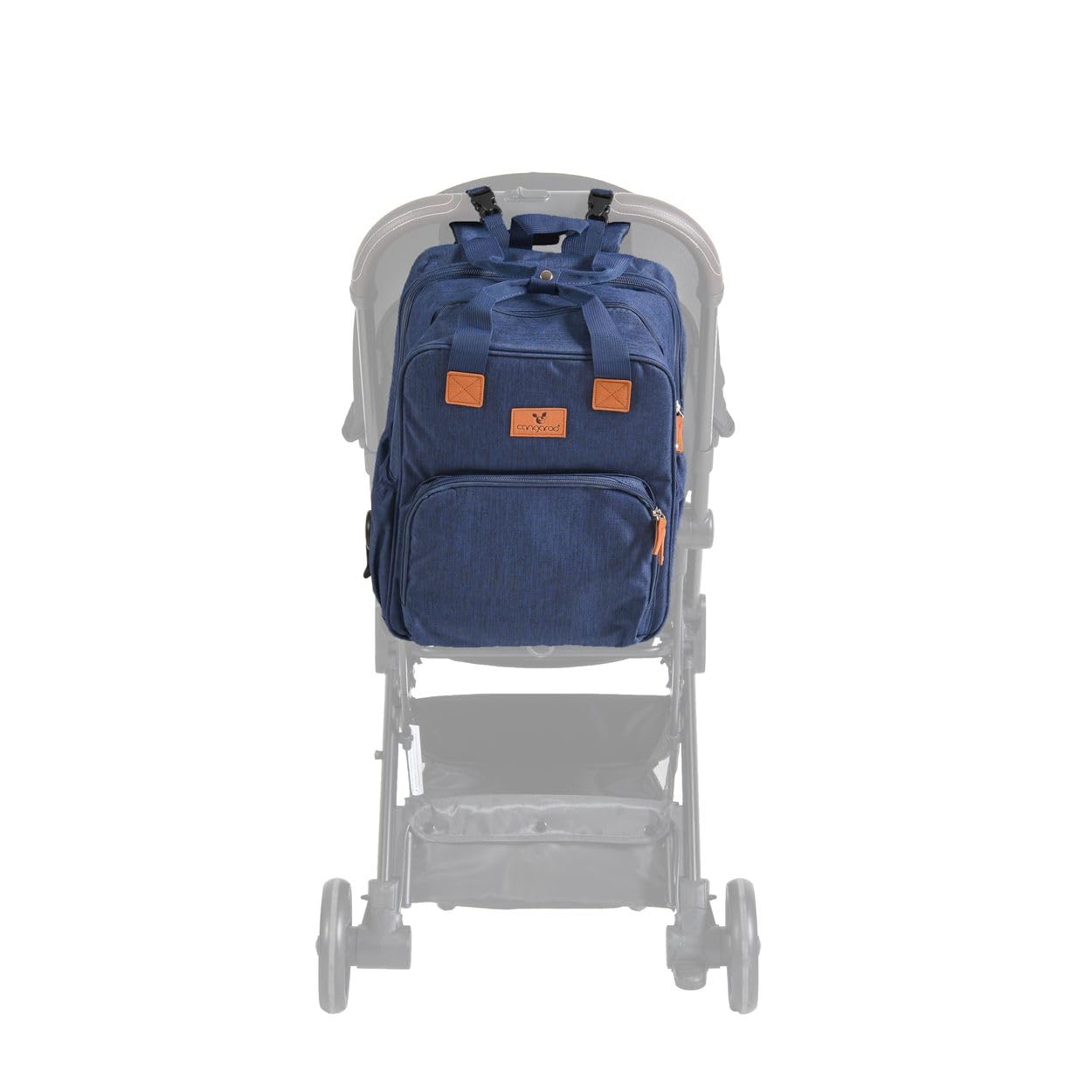 Cangaroo Kinderwagentasche Liana 2 in 1 Rucksack Babybett Reißverschluss Clips blau