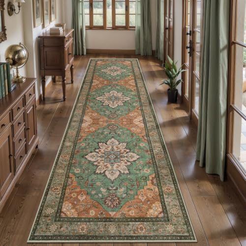 Image of Tangsoo Vintage 2.6x10 Washable Hallway Runner Rugs, Non Slip Rug Runners