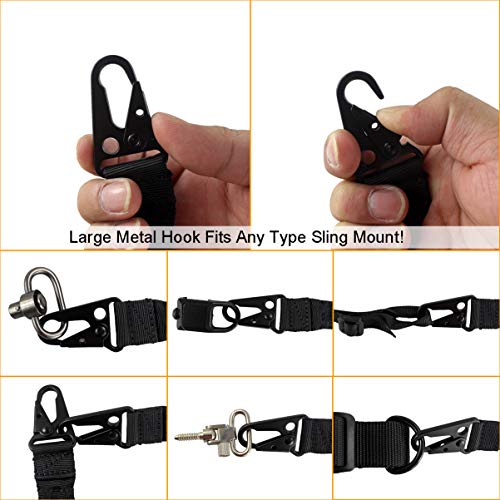 Depring 2 Points Rifle Sling Length Adjustable Traditional Gun Shoulder Strap With Metal Hook (Black) #TOP1