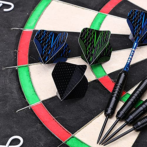 Dartspace 12 Pack Darts Metal Tip Set 24 Grams, Steel Tip Darts With Premium Black Blue Aluminum Shafts, Extra 50 Rubber O-Rings 6 Nylon Shafts 12 Spring Rings 16 Flights Protector 1 Tool Kit #TOP6