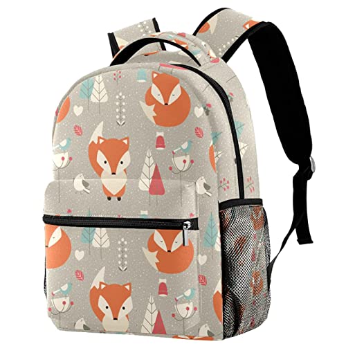 Sac à dos de voyage imprimé floral Little Fox pour homme et femme
