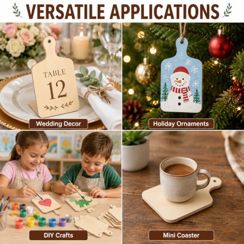 Tabla de cortar mini de madera con mango, pack 12 unidades miniatura 5