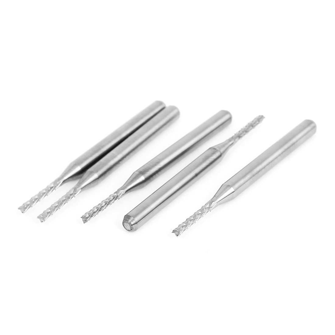 Aexit 5pcs 1.5mm End Mills Cutting Dia Tungsten Carbide Corn Tip CNC PCB End Mill Square Nose End Mills Engraving Bits