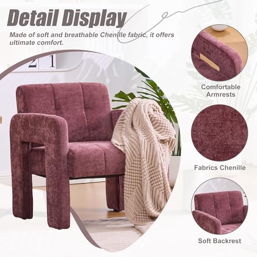 Sillón Chenille Plegable Rojo miniatura 4