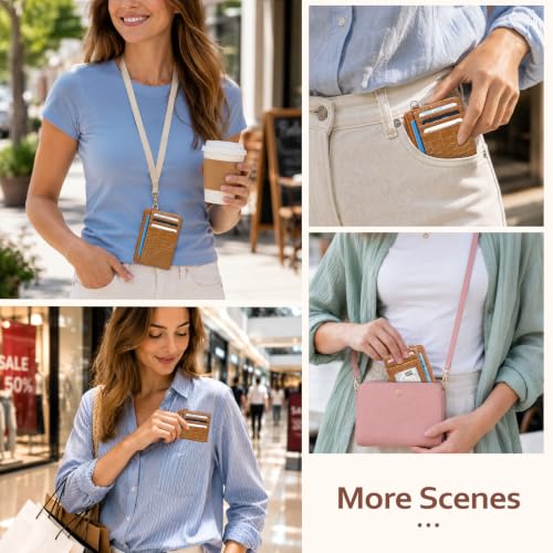 Image of Coco Rossi Crocodile Wallet Women Slim Credit Card Holder with Keychain