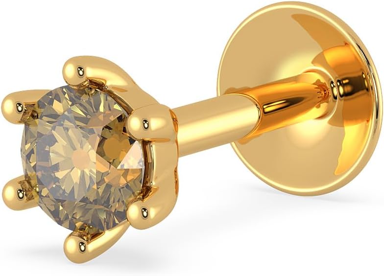 Malabar Gold & Diamonds 22KT | Pure Yellow Gold Yellow Precious Stone Nose Pin For Women