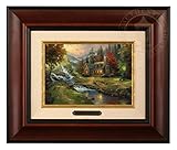 Thomas Kinkade Mountain Paradise Brushwork (Burl Frame)