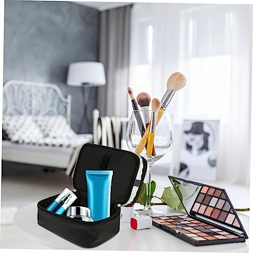 Sac de rangement cosmétique portable avec double compartiment étanche