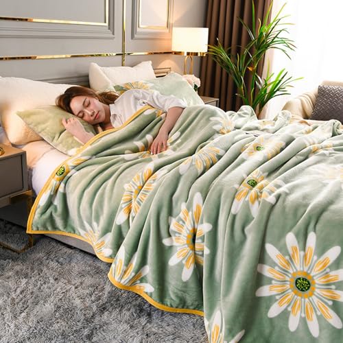 Couverture douce et confortable pour canapé et décoration vert