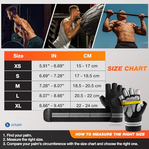 Simari SMRG902-9 Breathable Workout Gloves For Women Men, Padded Weight Lifting Gloves With Wrist Wraps Support, Full Palm Protection, Grip For Gym Training, Fitness, Weightlifting, Exercise Fingerless Pink thumb #5