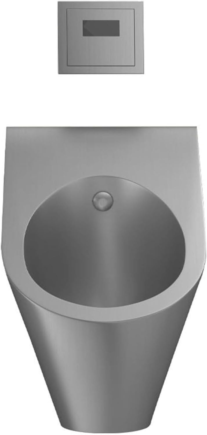 Stainless Steel Wall-Mounted Urinal with Smart Sensor, Splash Proof Design for Home, Hotel, Airport，Silver-Urinal+Sensor，Silver-Urinal+Sensor