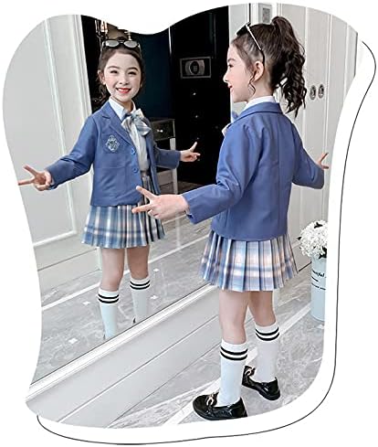 [海の堂e-shop] 入学式 スーツ 女の子 4点セット フォーマル ブレザー ジャケット ギャザースカート ワイシャツ 蝶ネクタイ ガールズ 子供服 学院風 キッズ アップ スカートセット 制服 春秋冬 入学式 結婚式 発表会 カジュアル