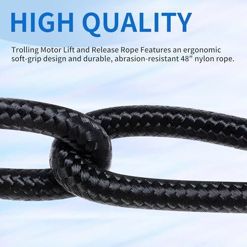 Image of 2Pcs MKA-45 Trolling Motor Rope & Handle, Lift and Release Rope for Maxxum and Edge Bow-Mount Trolling Motors -Compatible with Minn Kota Trolling Motor Parts,Sports & Outdoors