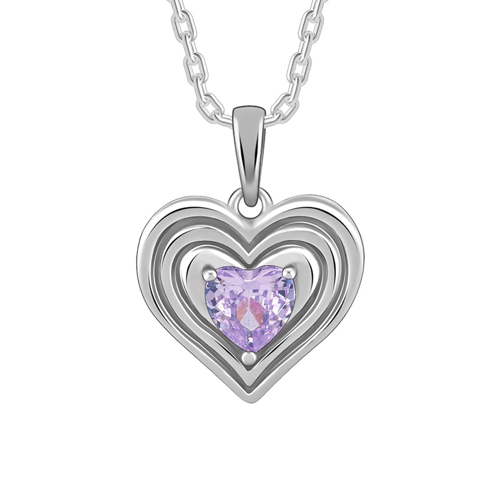925 Silver Echo of Love Pendant With Link Chain| Necklace to Gift Women & Girls | With Certificate of Authenticity and 925 Stamp | 6 Months Warranty