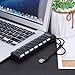 7-Port USB Hub with ON/Off Switch, Black