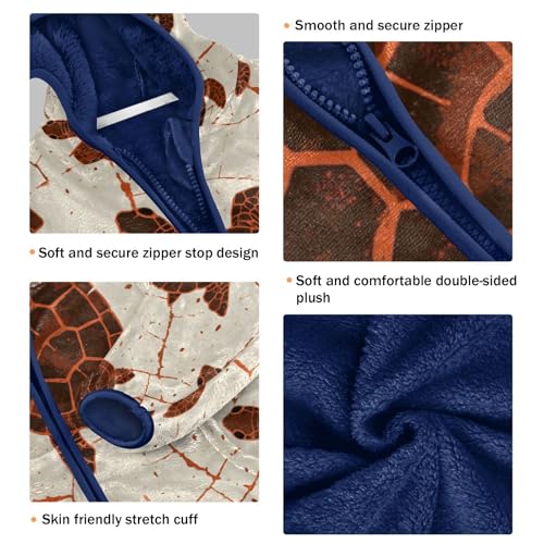 Turtle Pattern Print on Fabric Toddler Fleece Jacket Girl Boys Hooded Fleece Jacket Coat Warm Outwear Zip-up 3-10T3