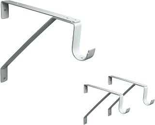 QCAA Heavy Duty Adjustable Shelf Rod Support Bracket for 3/4" Wall Cleat, Powder Coated White, 3 Pack, Made in Taiwan
