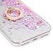 Compatible for iPhone 7/8 / SE 2020 / SE 2022 Case, Flowing Liquid Floating Bling Glitter Kickstand Cover Shell PC Back 360 Rotating Ring Holder Shockproof TPU Frame Protective Skin - Pink