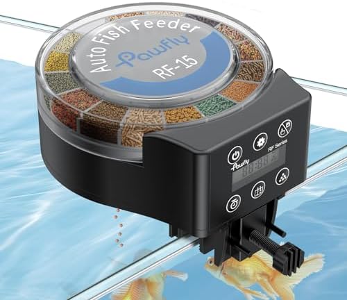Pawfly Alimentador automático de peces para acuario, temporizador...