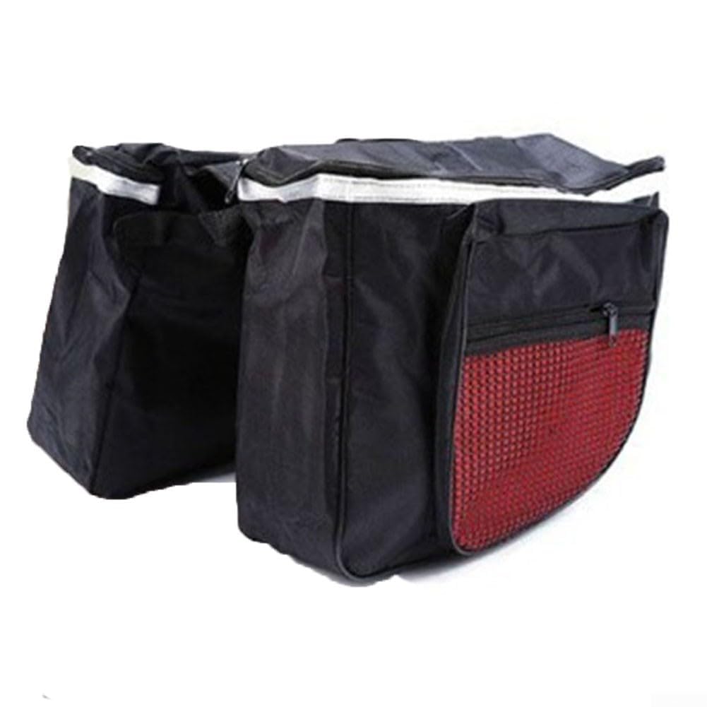 Waterproof Bike Pannier Bag 28x30cm Lightweight Rear Rack Saddle Bag with Organized Storage for Bicycle Accessories(red)