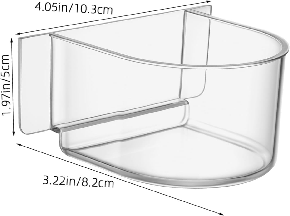 Luxshiny Plastic Easy to Clean Bird Feeder Food Bowl for Small Birds and Parrots Versatile Use Cage Food Container with Thick Semicircle Design for Pet Owners image 2