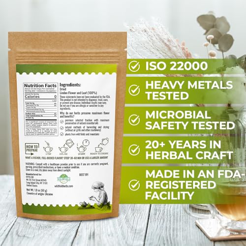 Image of 1.8 oz. Linden Tea Loose Leaf Te De Tilo Dried Linden Blossom Herb (Tilia Cordata) - 50g Tea Herbal Lipa Tila