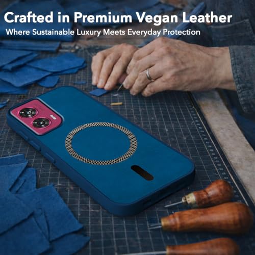 Image of Jkobi Leather Finish Back Cover Case for Motorola Moto Edge 50 Fusion (MagSafe Compatible Wireless Charging | Soft Touch | Camera Bump Protection)