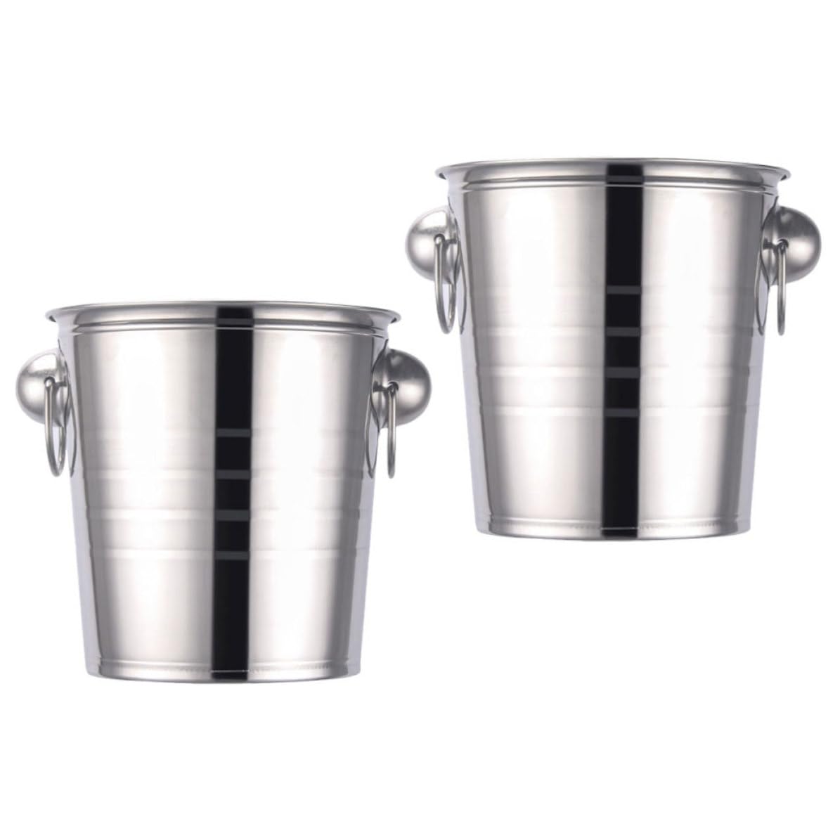 Zerodeko 2 Piezas Cubitera de Acero Inoxidable 3l Portátil con Asa