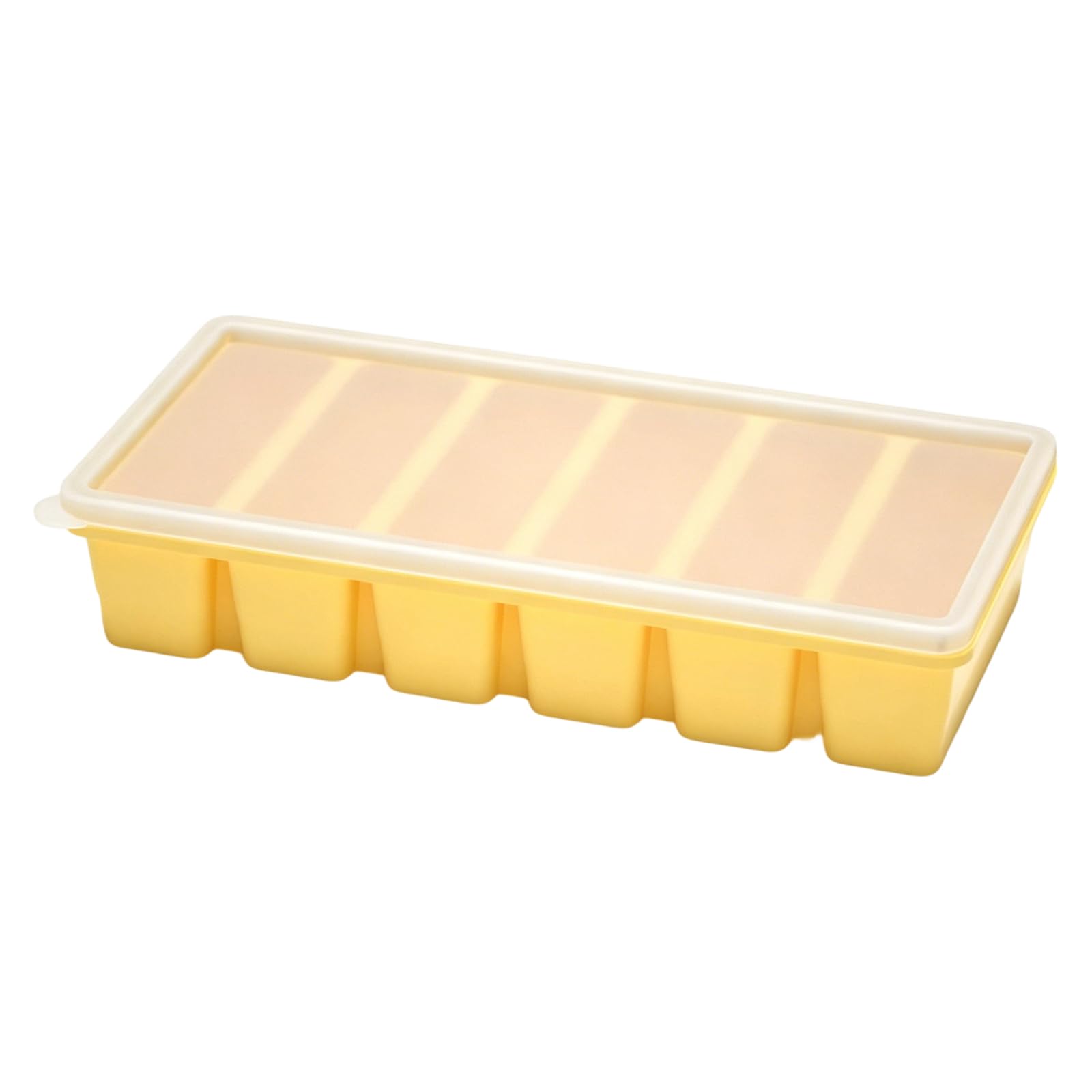 TQUXNGA 6 Cavity Long Ice Cubes Molds Soft Silicone Flexible Freezers Tray with Lid for Easy Removal Freezing Soup Sauces Broth Kitchen Freezers Tray