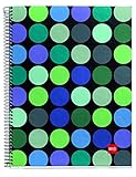 Miquelrius Coated Cardboard Spiral Bound Notebook, Dots, (8.5