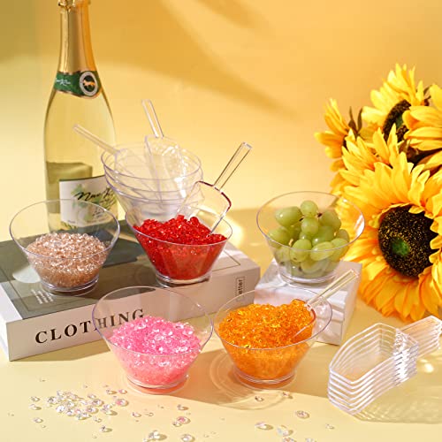 Sawysine 24 Pcs Clear Serving Bowls And Plastic Kitchen Scoops Disposable Popcorn Angled Candy Bowl Small For Salad Laundry Cooking Parties Office Snack Canisters #TOP5