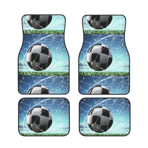 Alfombrillas antideslizantes de neopreno para vehículos con diseño de red de fútbol