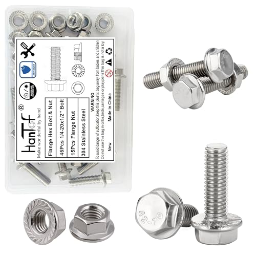 Kit boulons hexagonaux SAE à bride 1/4-20 vis écrous inox 304 filetage grossier