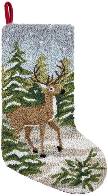 Peking Handicraft Snow Deer Hook Stocking, 20-Inch, Multicolor