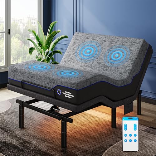 Pipishell Queen Adjustable Bed Frame and 12 Inch Memory