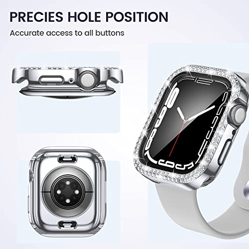 [2 In 1] Goton For Waterproof Apple Watch Case 41Mm Series 8/7 Screen Protector, Diamond Apple Watch Cover With Tempered Glass Screen Protector, Front & Back Bumper For Iwatch 8 & 7 41Mm Accessories #TOP4