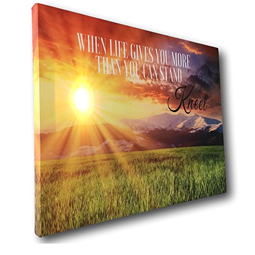 BANBERRY-DESIGNS-Lighted-Inspirational-Canvas-Print-with-the-Message-When-Life-Gives-You-More-Than-You-Can-StandKneel-Wall-Art-16-x-12