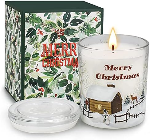 Christmas Candles Gifts for Women with Gift Box, Pine Scented Christmas Aromatherapy Soy Candles for Home Scented, 12oz Large Size Jar Candle, Christmas Gifts for Women, Mom, Wife, Grandma, Girlfriend