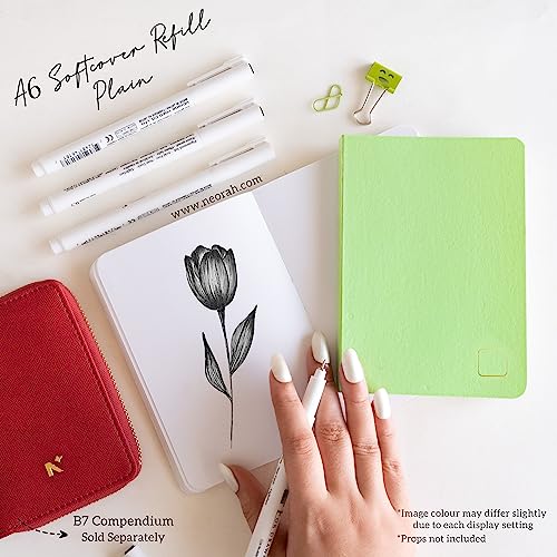 Image of NEORAH - A6 Notebook SOFT COVER|Journal REFILL |Unruled Notebook Journal | 110 GSM |160 pages (Size 14.8 cm x 10.5 cm) Planner Journaling Writing Note Taking Diary -LIGHT GREEN