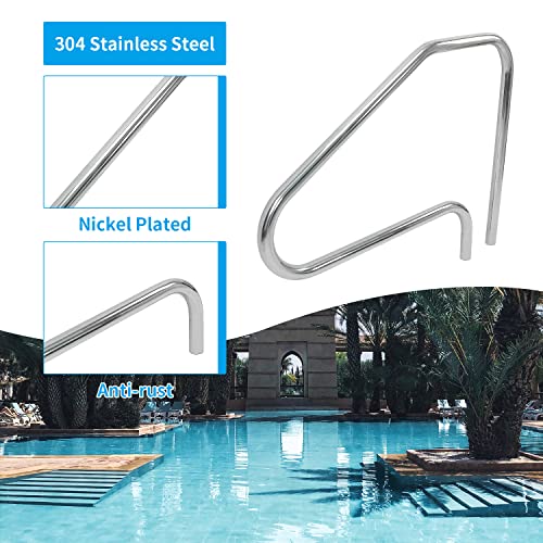 HECASA Pool Handrail Grab Rail Railing 37" Tall Swimming Pool Hand Rail