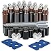 Glass Roller Bottles, 24 Pack 10 ml Amber Essential Oil Roller Bottles with Stainless Steel Roller Balls (3 Dropper, 6 Extra Roller Balls, 2 Bottle Opener)