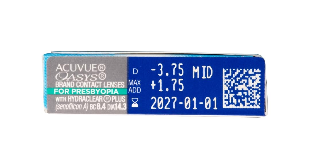 ACUVUE OASYS MULTIFOCAL - Lenti a contatto quindicinali per la presbiopia - Protezione UV;-3.75 diottrie; BC 8.4; DIA 14.30; ADD Medium; 6 lenti