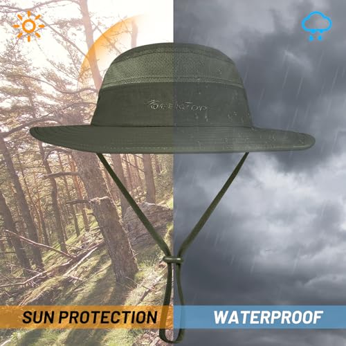 Chapéu de pesca para homens e mulheres, proteção solar UV ao ar livre, chapéu safári de aba larga co